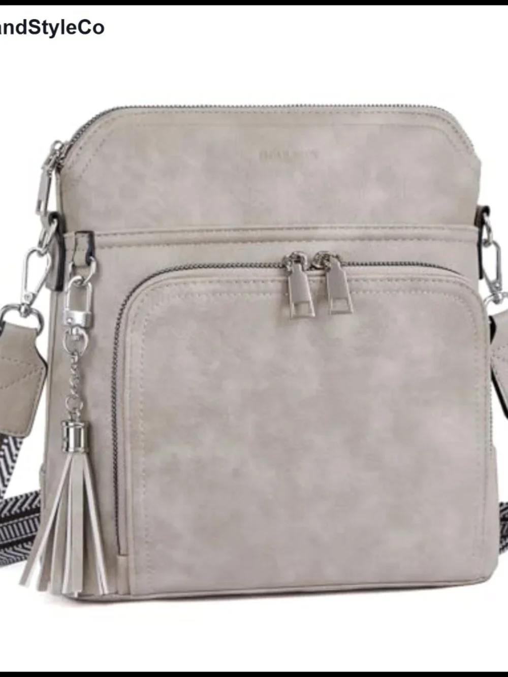 Vegan Leather Crossbody Purse with Tassel RFID Blocking Anti-Theft Shoulder Bag